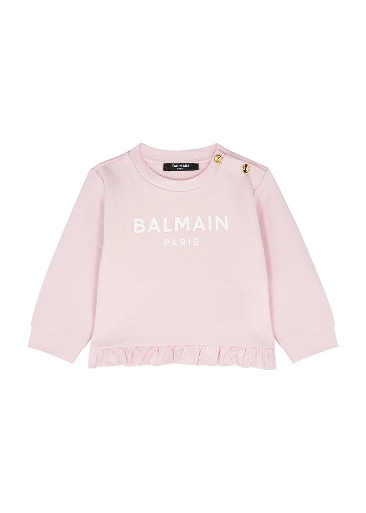 商品Balmain|KIDS Pink logo cotton sweatshirt (3-9 months),价格¥877,第1张图片