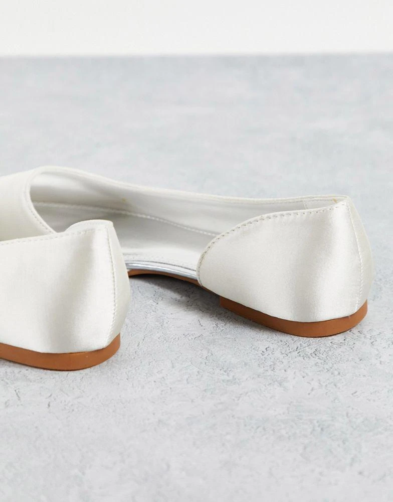 商品ASOS|ASOS DESIGN Wide Fit Virtue d'orsay pointed ballet flats in ivory satin,价格¥76,第4张图片详细描述