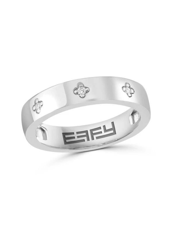 商品Effy|Sterling Silver & 0.04 TCW Diamond Studded Ring,价格¥842,第1张图片