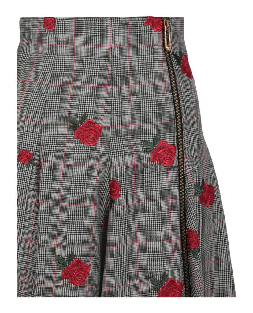 スカート Versace Floral Embroidered Plaid Skirt Versace Womens Floral Embroidered Plaid Skirt – Bluefly
