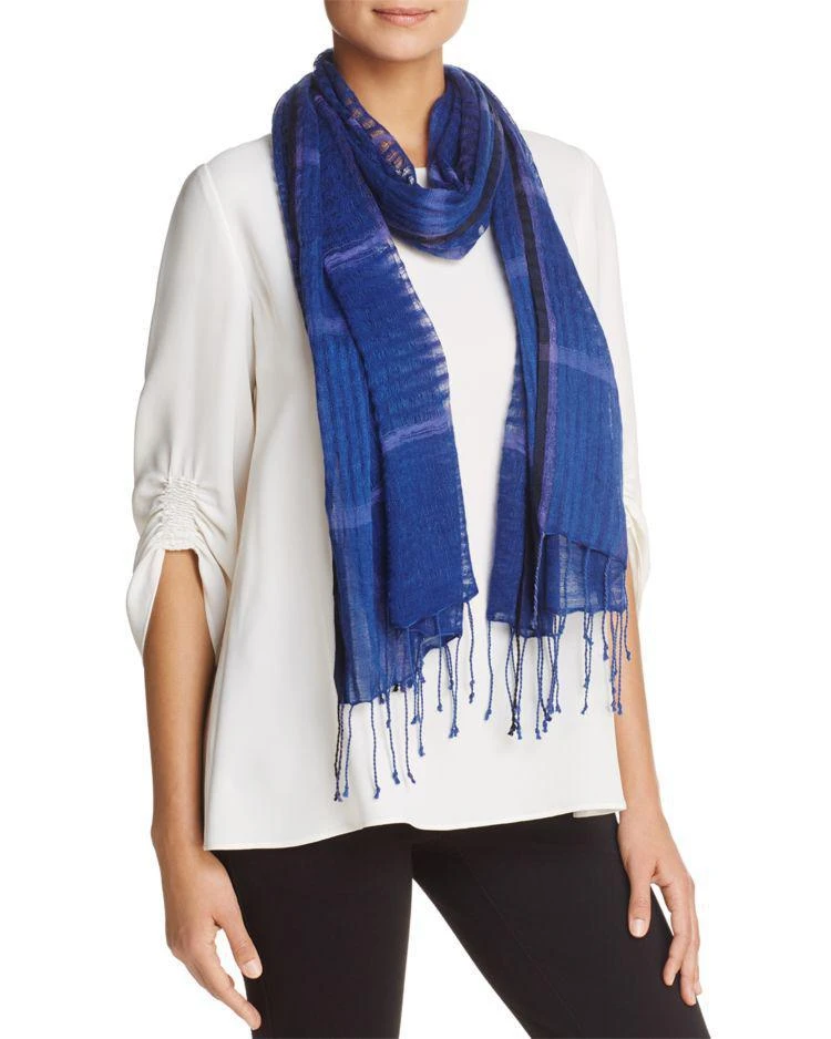 商品Eileen Fisher|Eileen Fisher Sheer Check Fringe Scarf,价格¥441,第1张图片