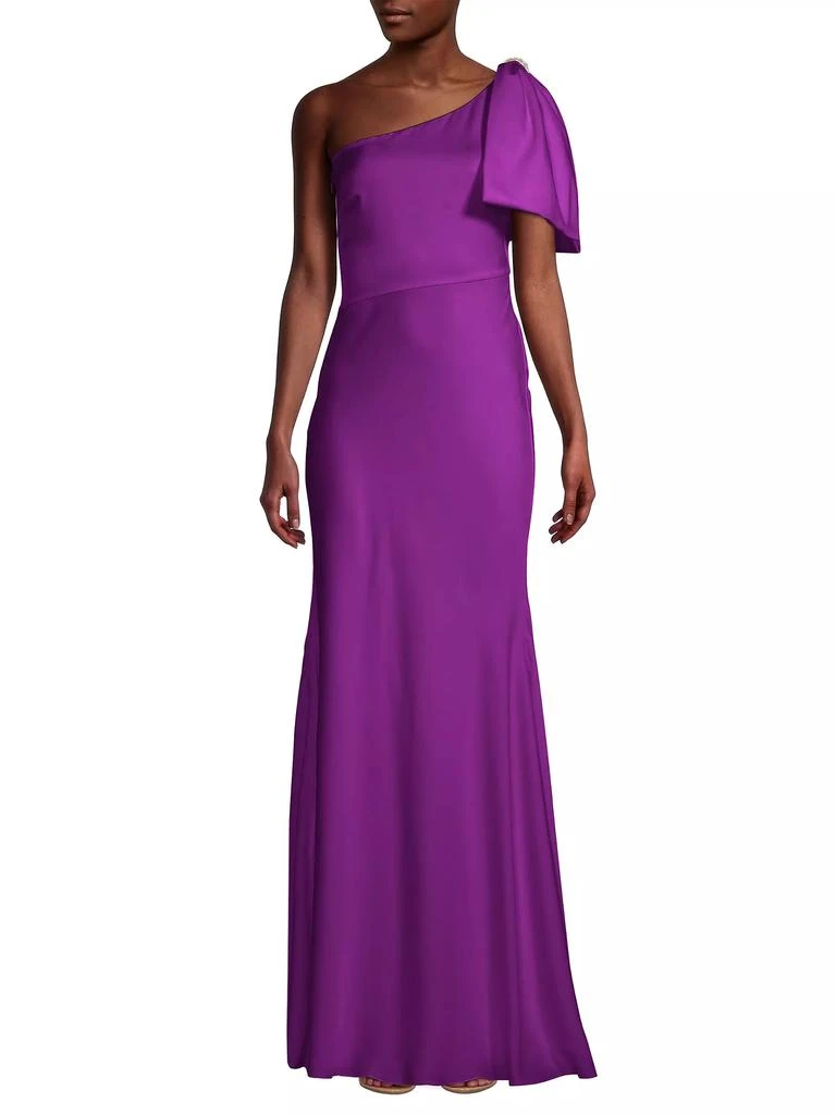 商品Sachin & Babi|Aubrey Satin One-Shoulder Sheath Gown,价格¥5948,第3张图片详细描述