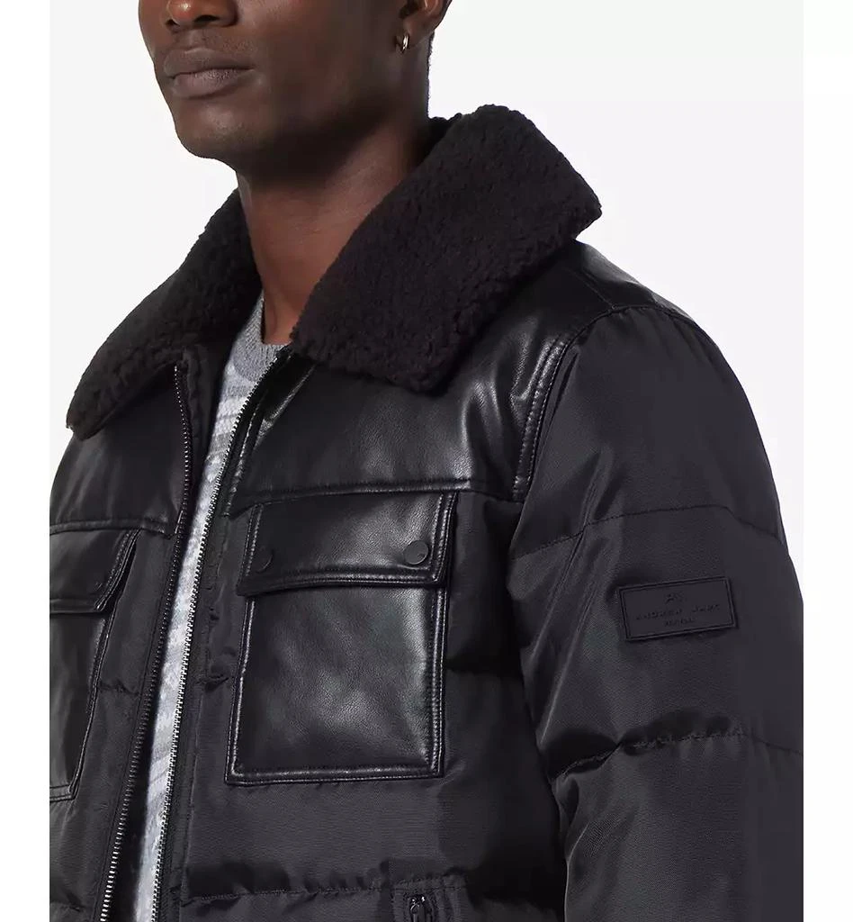 商品Marc New York by Andrew Marc|Men's Beaumont Aviator Puffer with Faux Leather Trim,价格¥1756,第4张图片详细描述