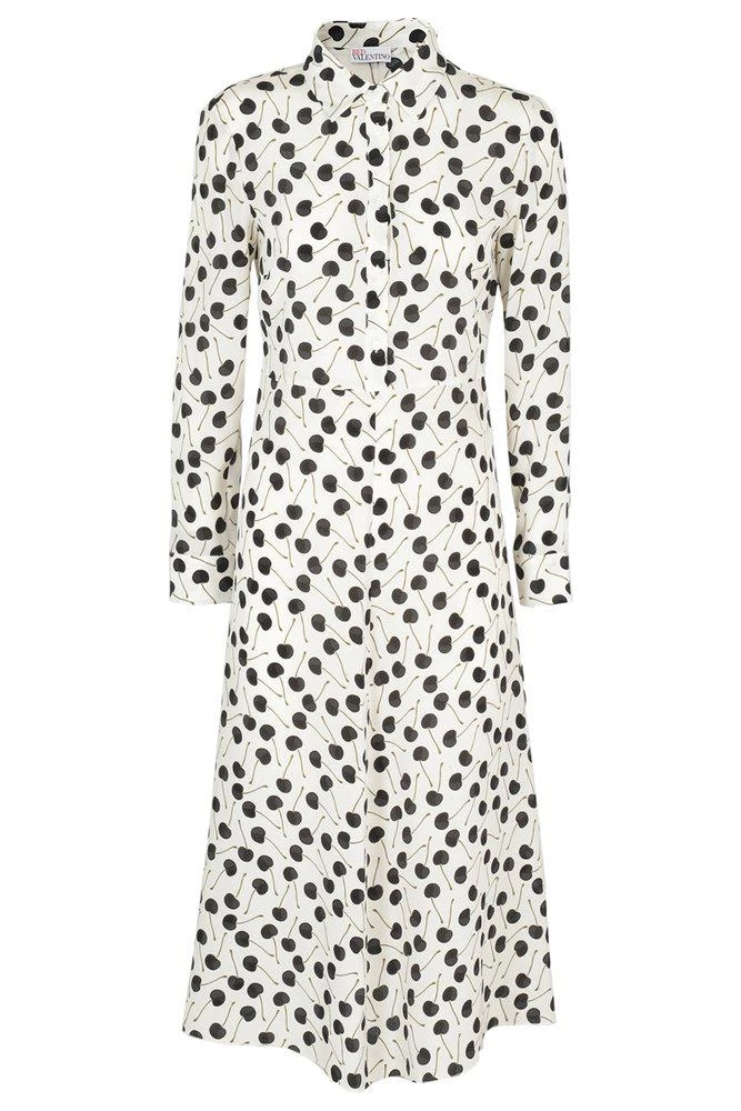 商品RED Valentino|REDValentino Cherry-Printed Midi Shirt Dress,价格¥4791,第1张图片