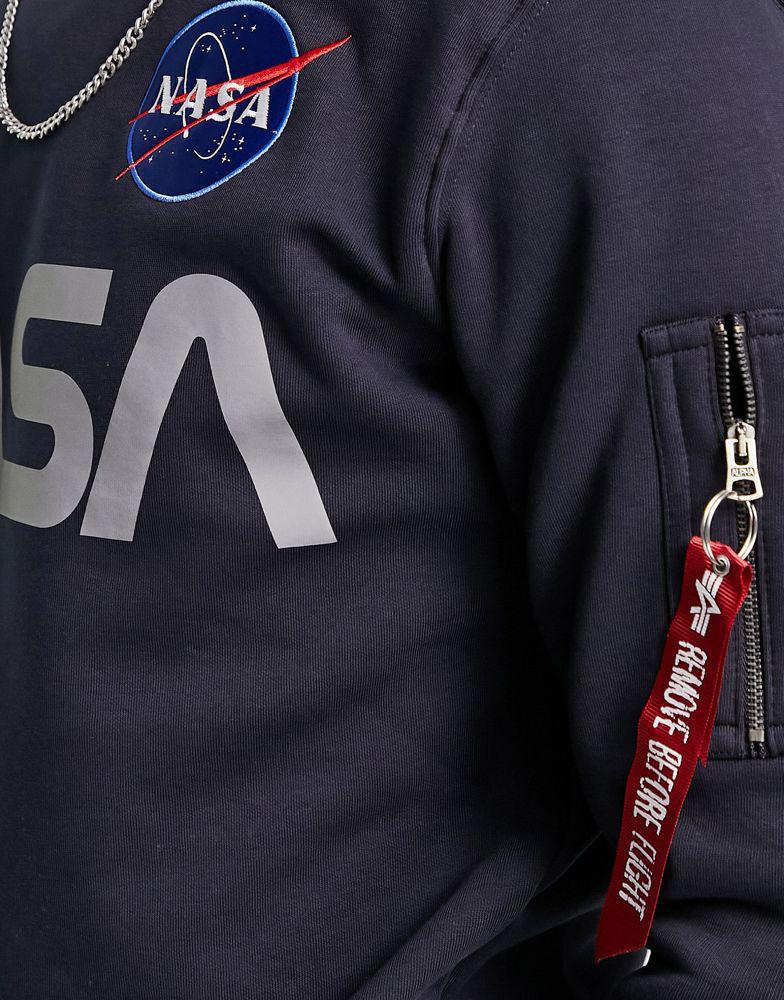 Alpha Industries NASA reflective print sweatshirt in rep blue商品第3张图片规格展示