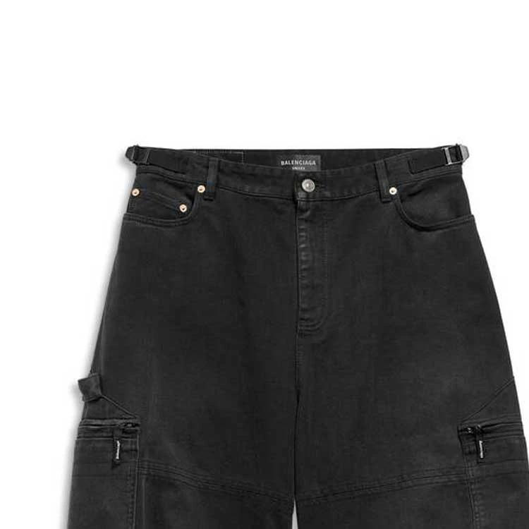 商品[国内直发] Balenciaga|巴黎世家 Logo贴标休闲阔腿牛仔裤 宽松版型 男款 黑色,价格¥18486,第7张图片详细描述