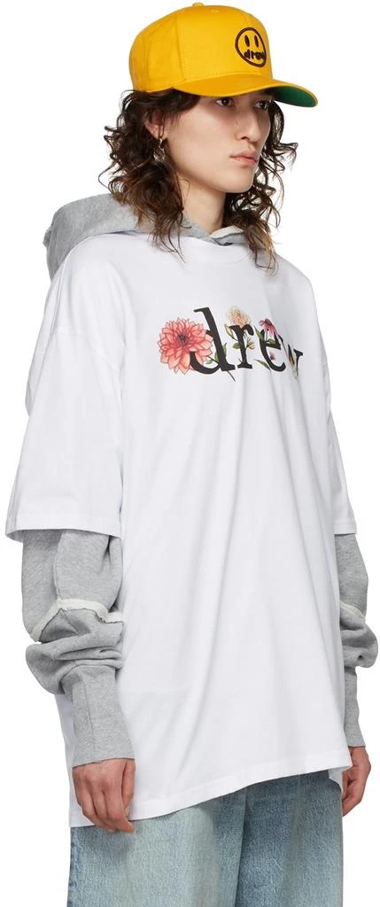 商品Drew House|SSENSE Exclusive White Floral Drew T-Shirt,价格¥435,第2张图片详细描述