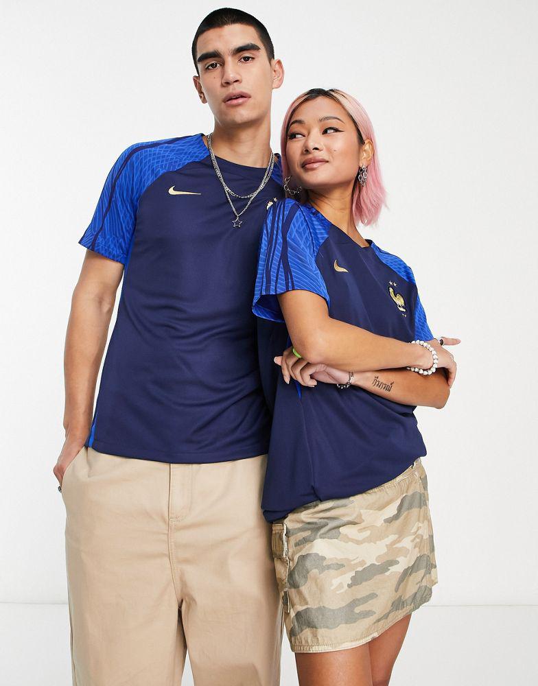 Nike Football World Cup 2022 France unisex t-shirt in dark navy商品第1张图片规格展示