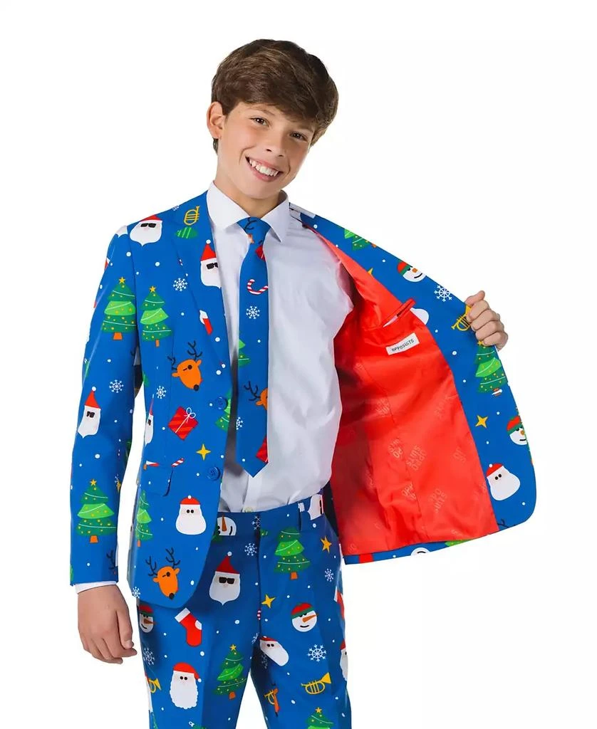 商品OppoSuits|Big Boys Festivity Christmas Party Outfit Including Blazer, Pants and Tie Suit Set,价格¥823,第4张图片详细描述