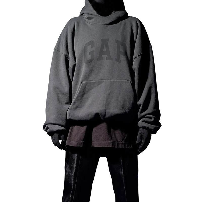 【预售3-7天】Balenciaga/巴黎世家 22年秋冬新款 YEEZY GAP联名系列 男女�同款黑色纯棉抓绒面料连帽衫卫衣719602TMVP91000 商品