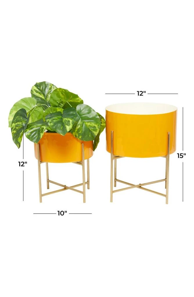 商品GINGER BIRCH STUDIO|Yellow Metal Modern Planter - Set of 2,价格¥562,第3张图片详细描述