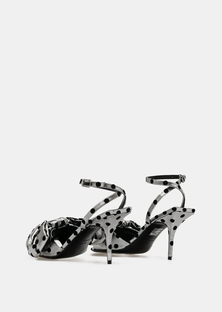 商品Balenciaga|Balenciaga Silver & Black Bow Ankle Strap Sandals,价格¥3218,第4张图片详细描述