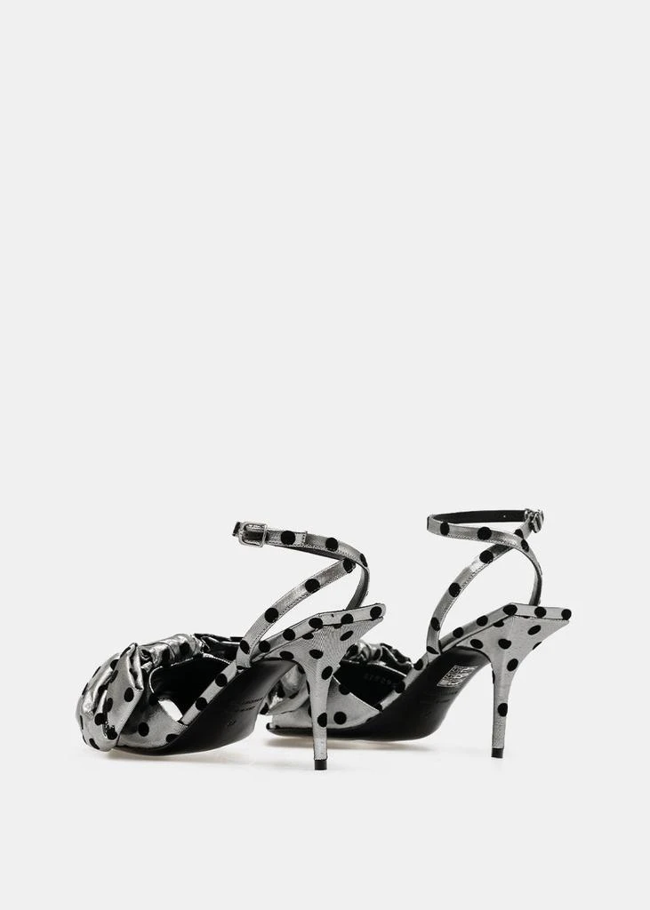 商品Balenciaga|Balenciaga Silver & Black Bow Ankle Strap Sandals,价格¥804,第4张图片详细描述