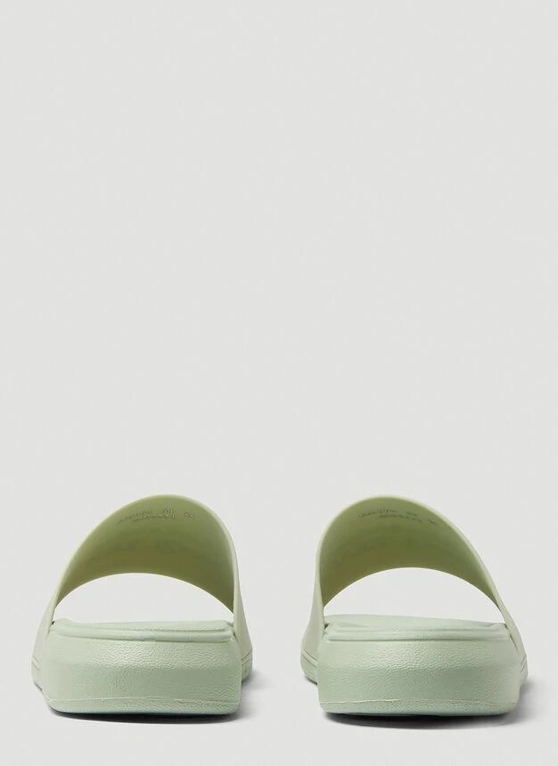 商品Alexander McQueen|Pool Embossed Logo Slides in Green,价格¥752,第4张图片详细描述