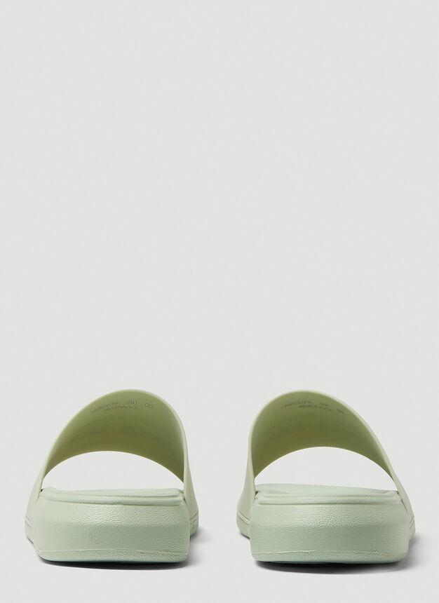 商品Alexander McQueen|Pool Embossed Logo Slides in Green,价格¥1353,第6张图片详细描述