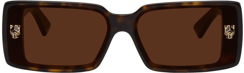 商品Cartier|Tortoiseshell Rectangular Sunglasses,价格¥5611,第1张图片