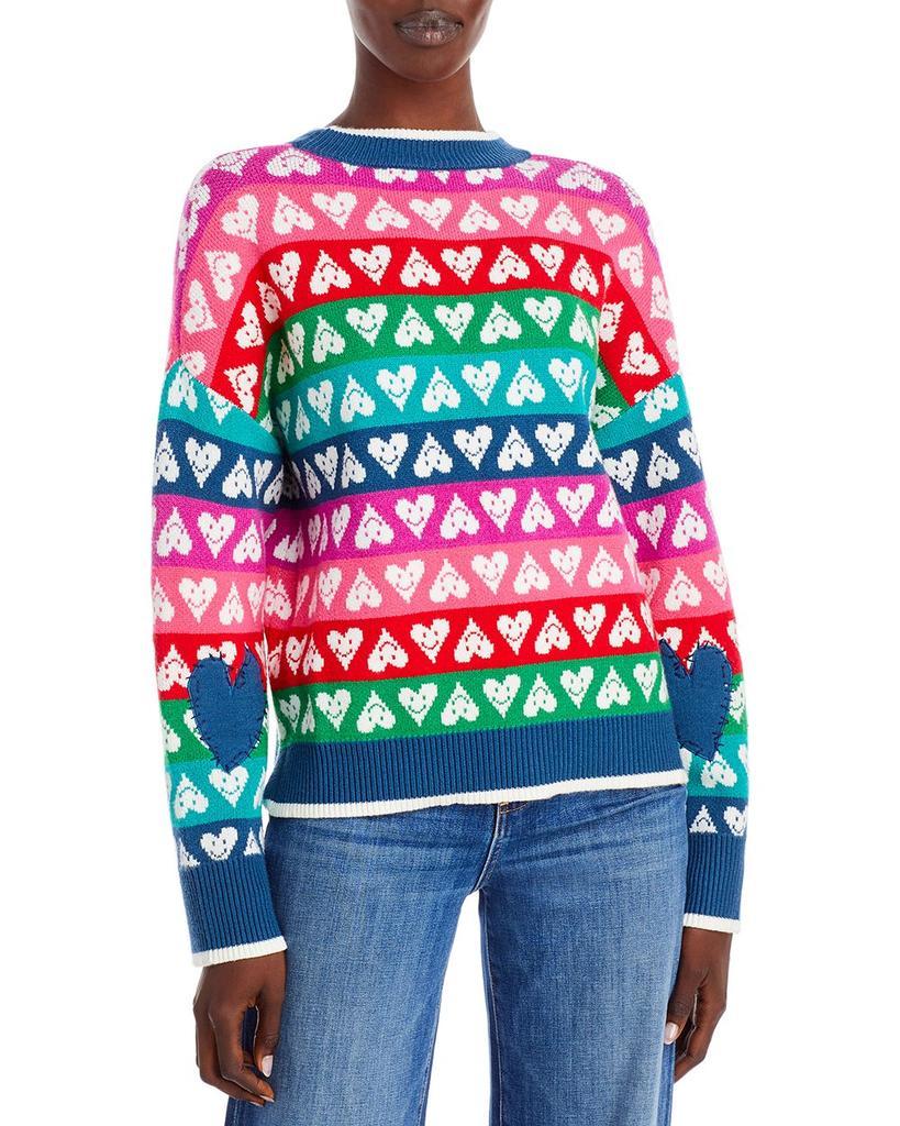 商品AQUA|Rainbow Heart Crewneck Sweater - 100% Exclusive,价格¥737,第1张图片