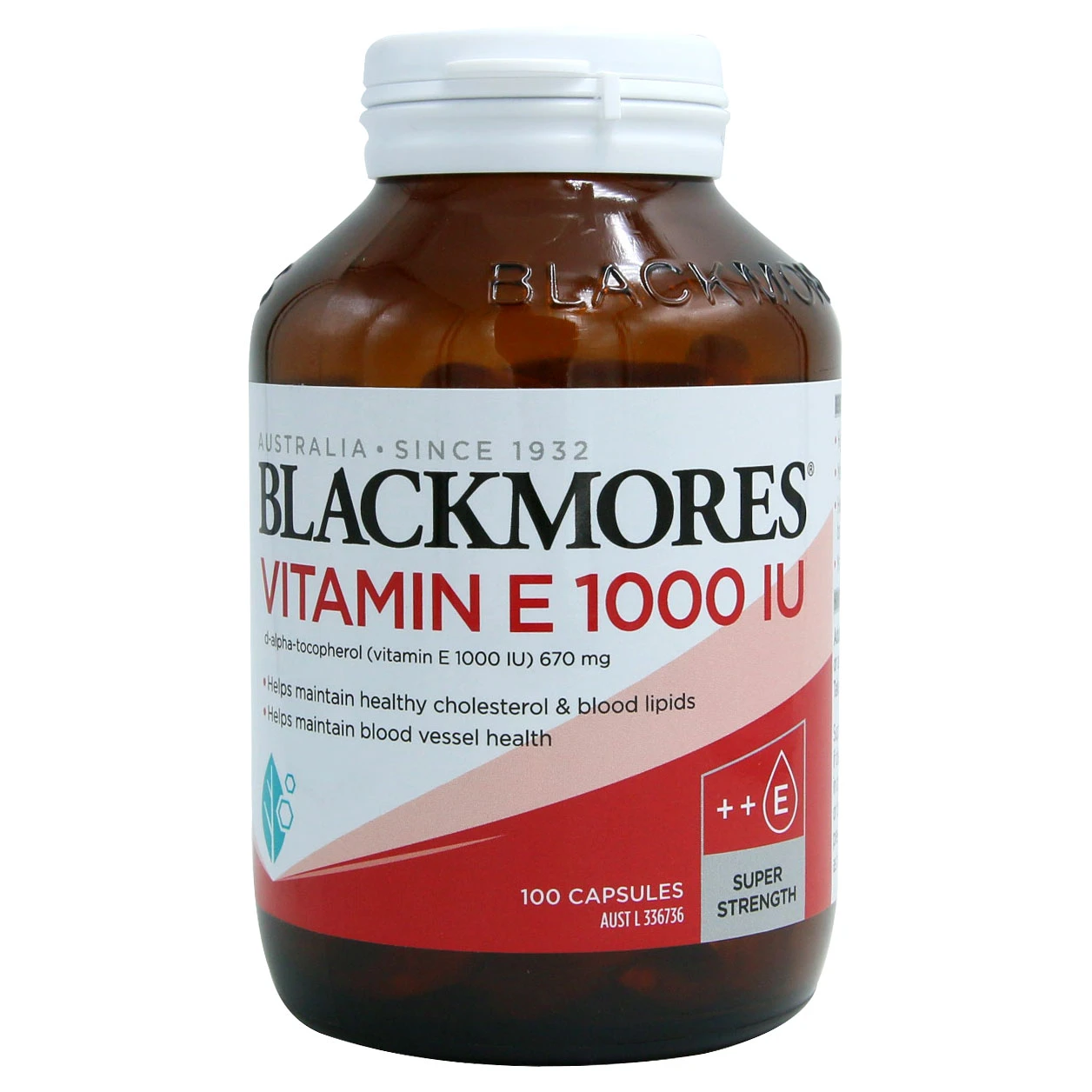 商品Blackmores|澳洲直邮Blackmores澳佳宝天然维生素E高浓度VE软胶囊1000IU100粒,价格¥219,第1张图片