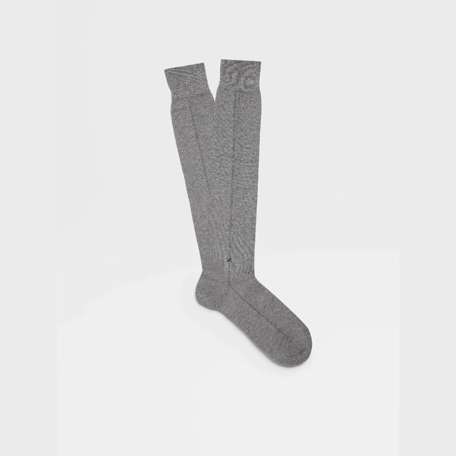 商品Zegna|包邮包税【预售7天发货】 ZEGNA杰尼亚 23秋冬 男士 袜子 GEYSER GREY BAGUETTE MID CALF SOCKS N5V40-524-032,价格¥512,第1张图片