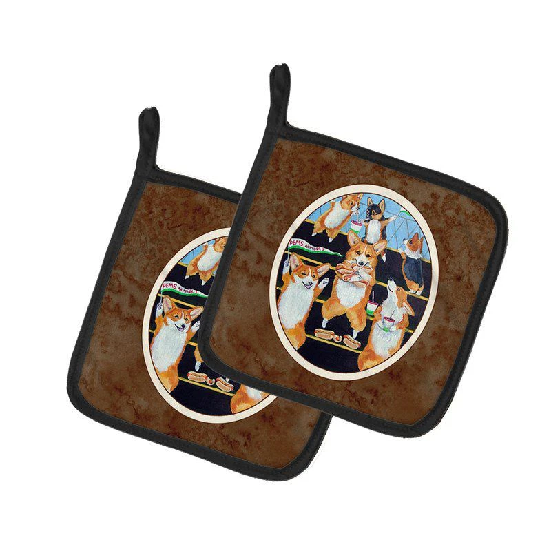 商品Caroline's Treasures|Go Team Corgi Pembroke  Pair of Pot Holders,价格¥170,第1张图片