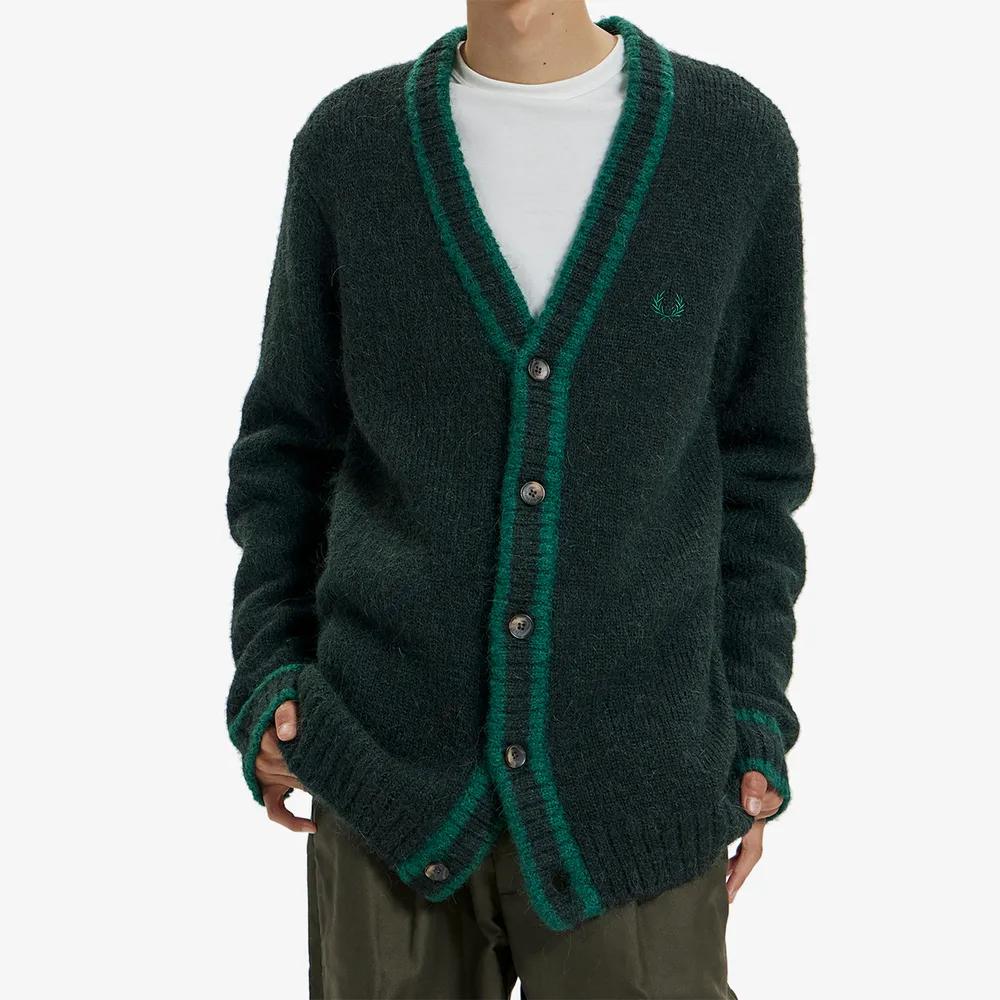 Fred Perry Contrast-Tipped Brushed Knit Cardigan商品第3张图片规格展示