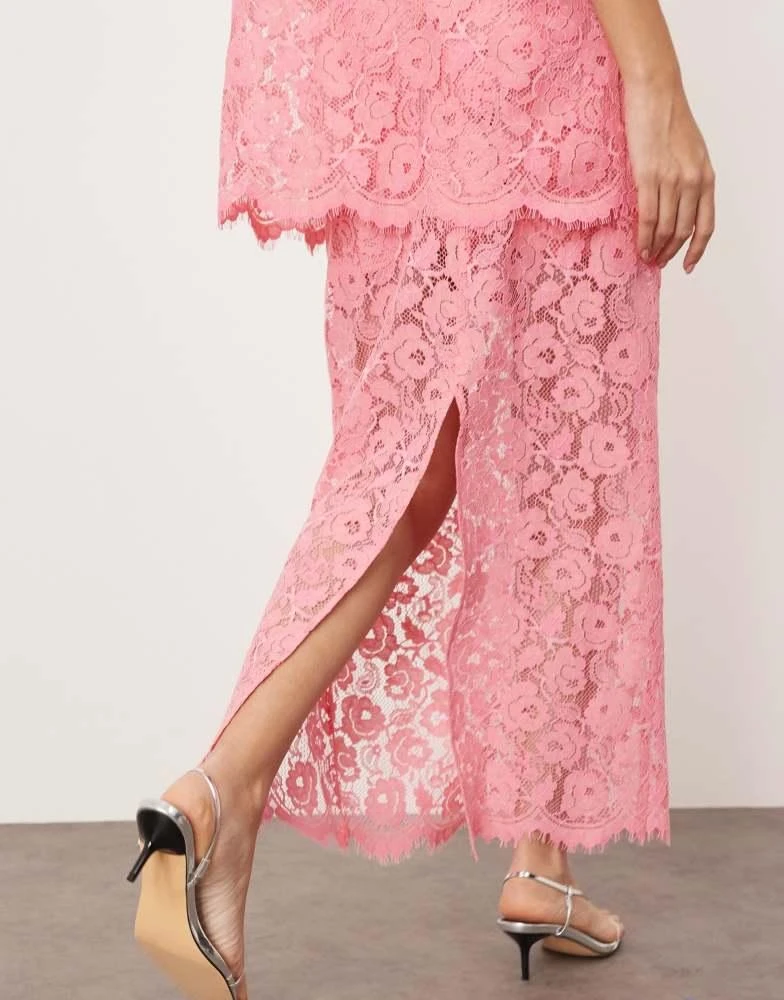 商品ARRANGE|ARRANGE lace pencil skirt co-ord in pink,价格¥982,第4张图片详细描述