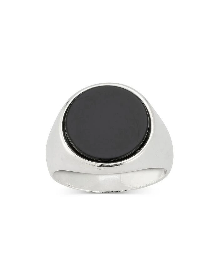 商品Milanesi And Co|Men's Sterling Silver Onyx Oval Signet Ring,价格¥1458,第1张图片详细描述