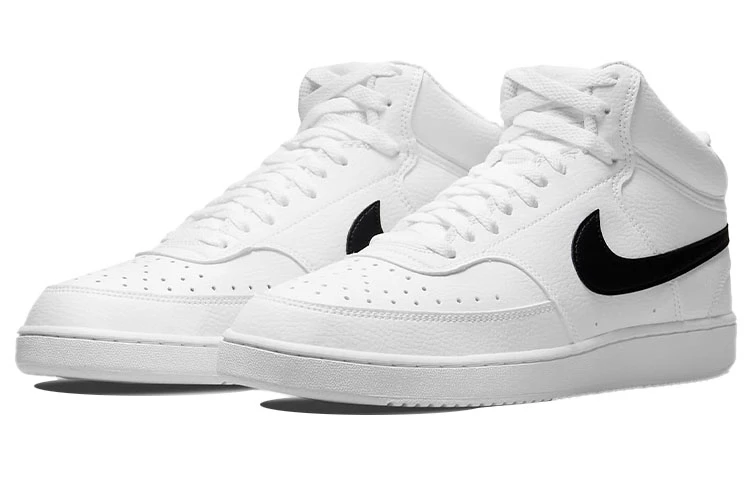 商品[国内直发] NIKE|Court Vision Mid 可回收材料 中帮 板鞋 男款 白黑,价格¥418,第4张图片详细描述