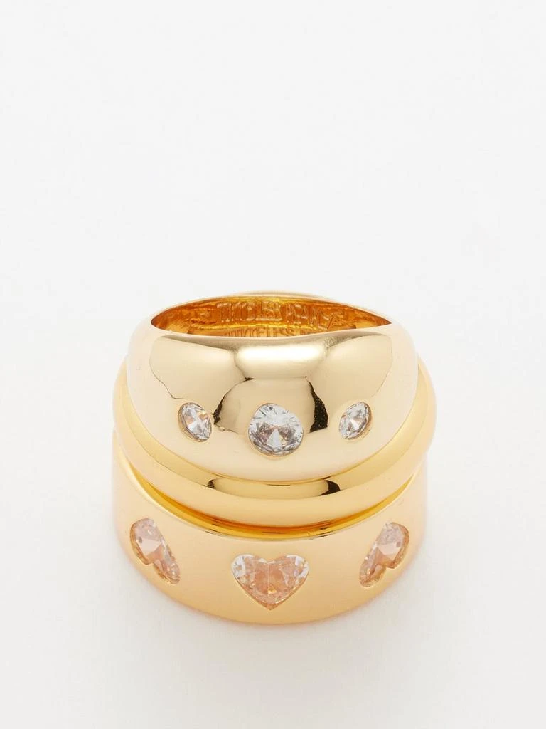 商品Timeless Pearly|Set of three crystal & 24kt gold-plated rings,价格¥2372,第2张图片详细描述