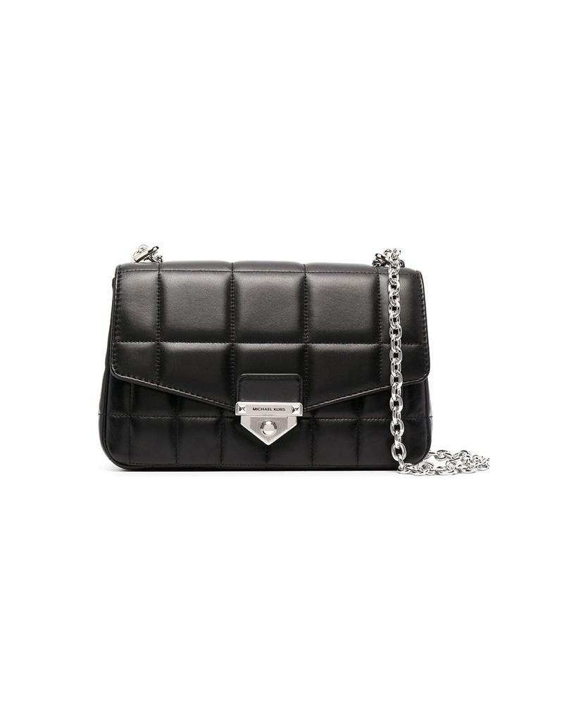 商品Michael Kors|Soho Black Quilted Leather Shoulder Bag With Silver Details Woman,价格¥2617,第1张图片