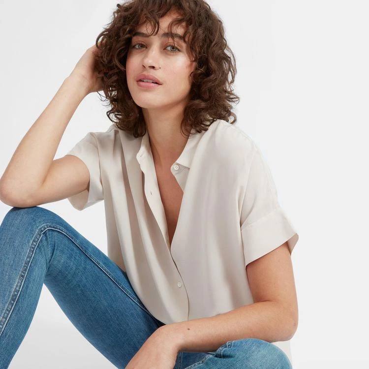 商品Everlane|丝绸短袖宽松衬衫,价格¥509-¥523,第1张图片