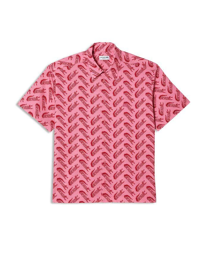 商品Lacoste|Men's Allover Logo Print Short Sleeve Shirt,价格¥306,第4张图片详细描述