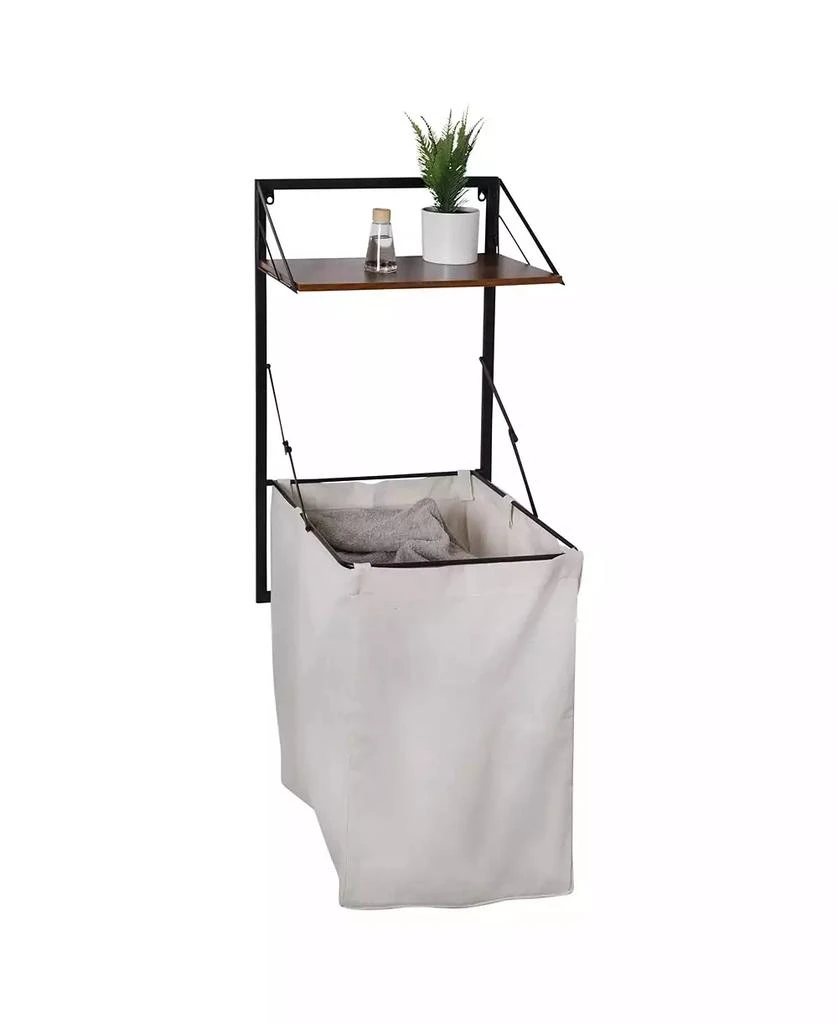 商品Honey Can Do|Collapsible Wall Mounted Clothes Hamper with Laundry Bag and Shelf,价格¥919,第2张图片详细描述