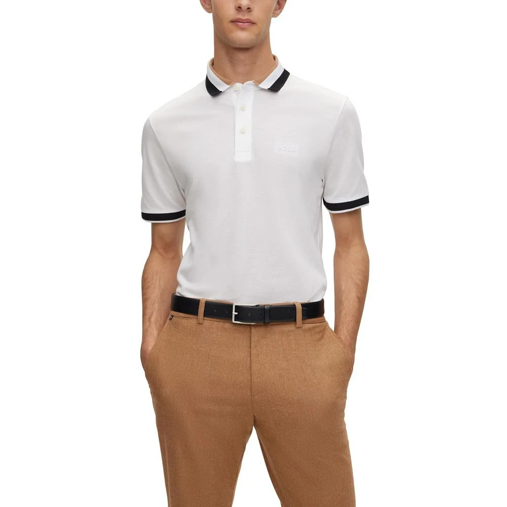 商品Hugo Boss|Men's Signature-Stripe Collar Polo Shirt,价格¥1109,第1张图片