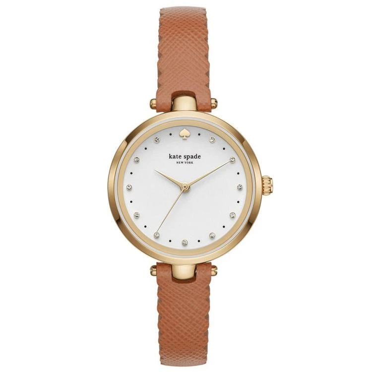 商品Kate Spade|Women's Holland Brown Leather Strap Watch 34mm,价格¥1240,第1张图片