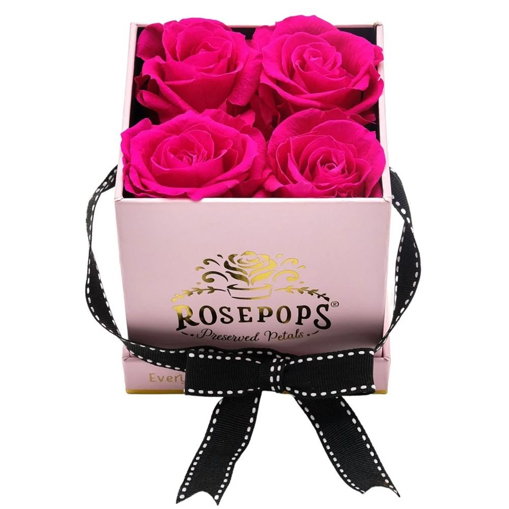 商品Rosepops|Pop-Up Fourget Me Not Raspberry Punch Real Roses, Box of 4,价格¥634,第2张图片详细描述