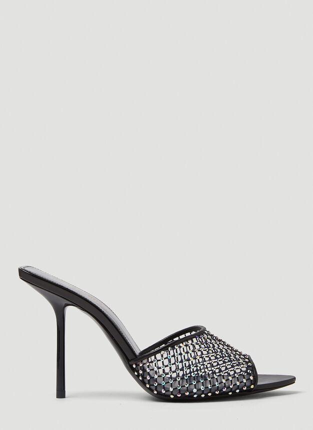 商品Yves Saint Laurent|Luz Rhinestone Mesh Mules in Black,价格¥9292,第1张图片
