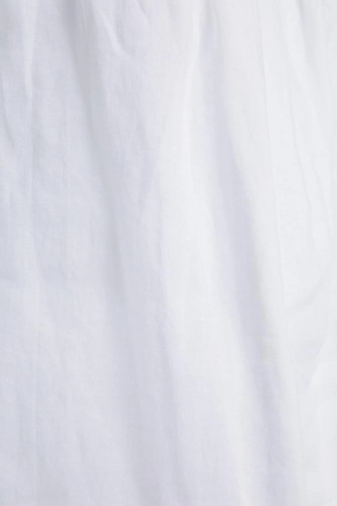 商品FRAME|Off-the-shoulder cropped ramie-mousseline top,价格¥624,第2张图片详细描述