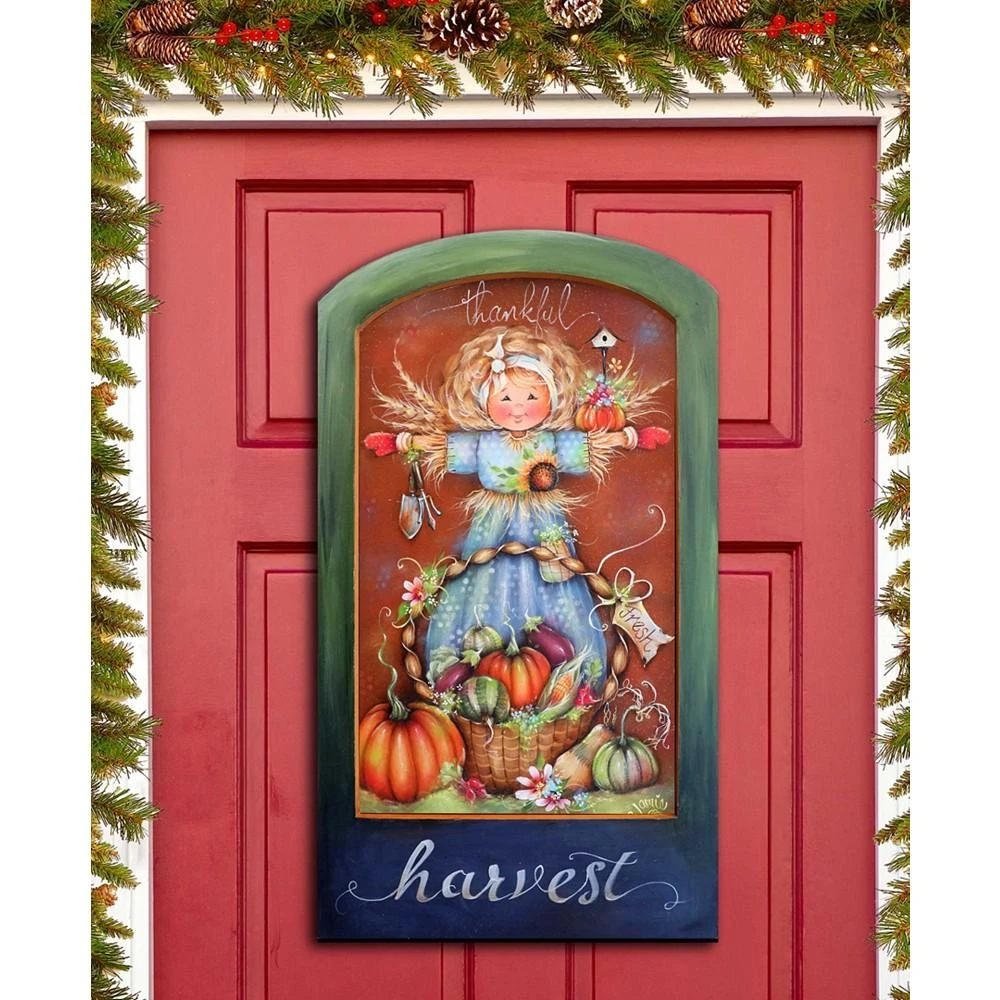 商品Designocracy|Holiday Door Decor Wooden Wall Decor Thankful Harvest J. Mills-Price,价格¥1099,第2张图片详细描述