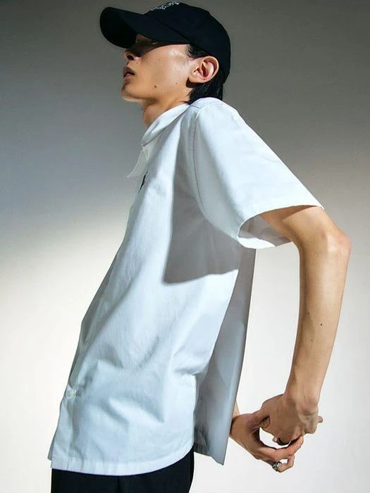 商品WOOALONG|Signature Essential Short Sleeve Shirt White,价格¥722,第2张图片详细描述