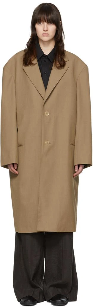 商品Lemaire|Tan Polyester Trench Coat,价格¥3462,第1张图片