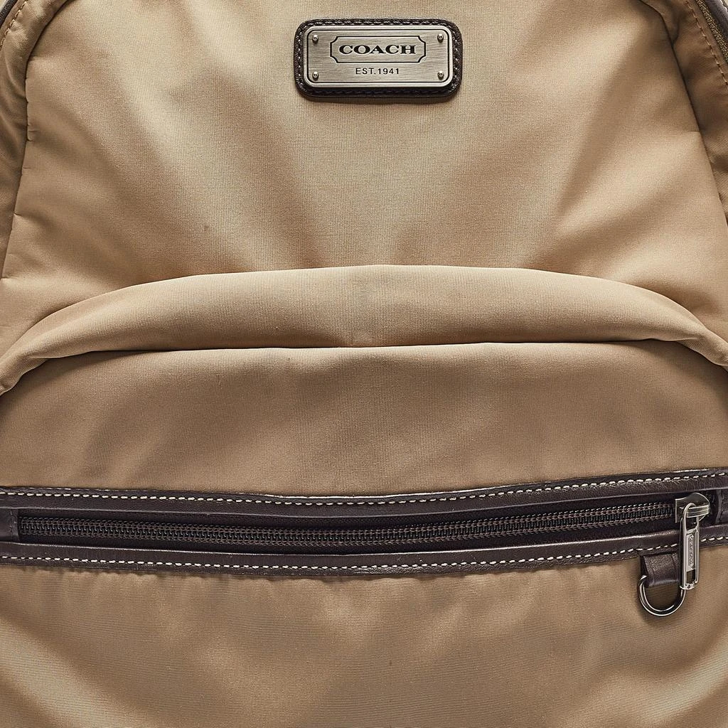 商品[二手商品] Coach|Coach Beige/Brown Leather and Nylon Backpack,价格¥1367,第5张图片详细描述