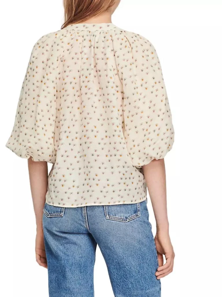 商品Sandro|Bluebird Loose-Fit Floral Top,价格¥1107,第3张图片详细描述