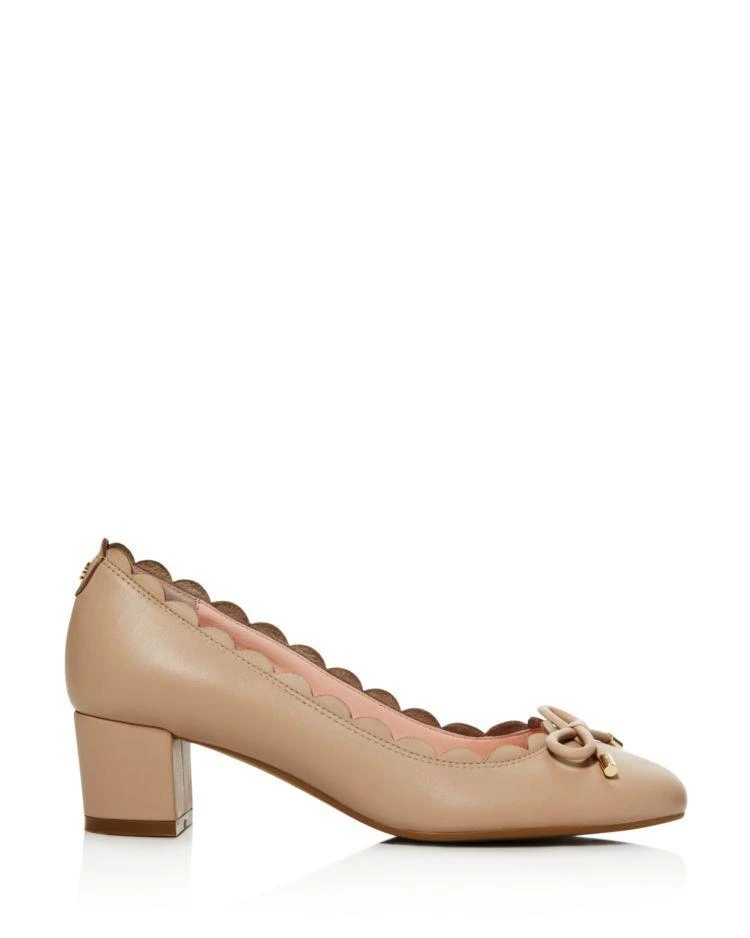 商品Kate Spade|Yasmin Scalloped Block Heel Pumps ,价格¥591,第2张图片详细描述
