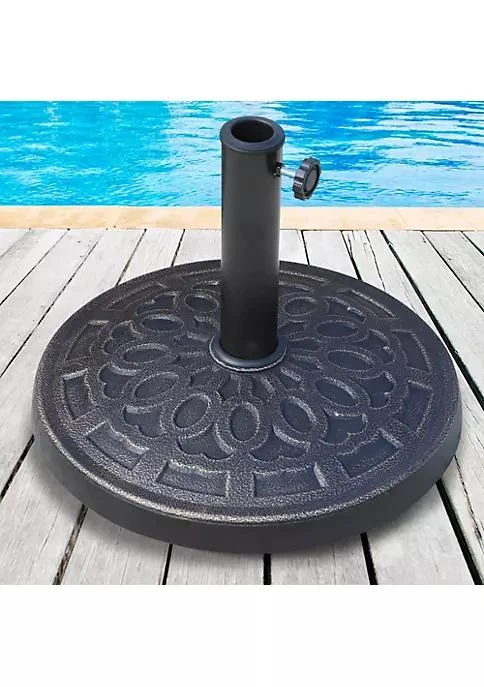 商品Outsunny|17 26.4 Lbs Round Resin Umbrella Base Stand Market Parasol Holder With Beautiful Decorative Pattern And Easy Setup For %CF%861 %CF%861.89 Pole For Lawn Deck Backyard Garden Bronze,价格¥440,第4张图片详细描述