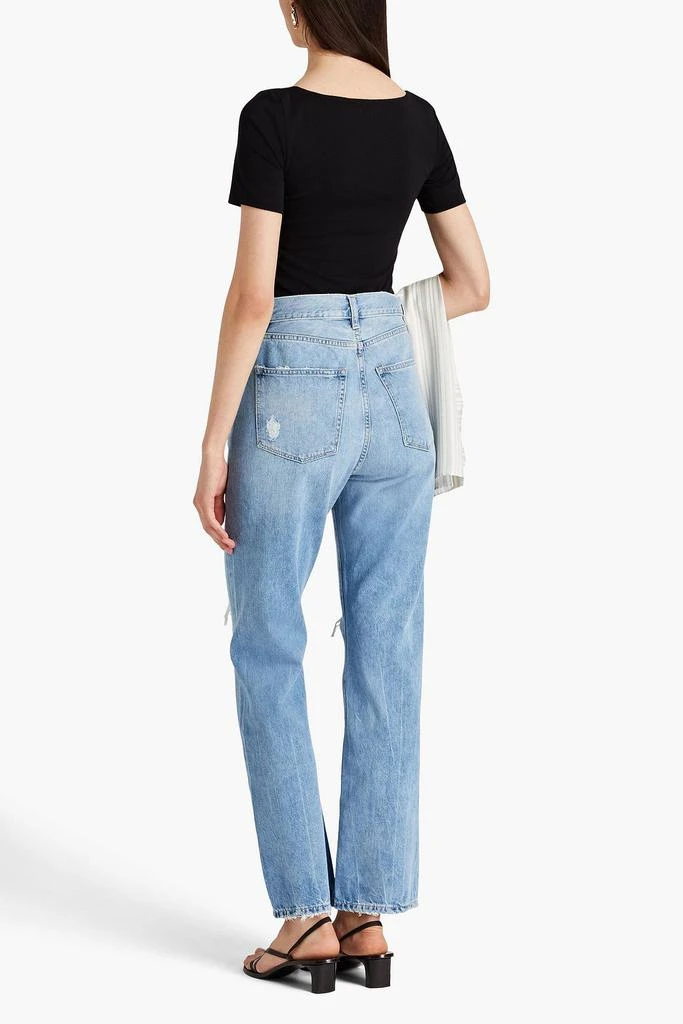 商品DL1961|Emilie distressed high-rise straight-leg jeans,价格¥730,第3张图片详细描述