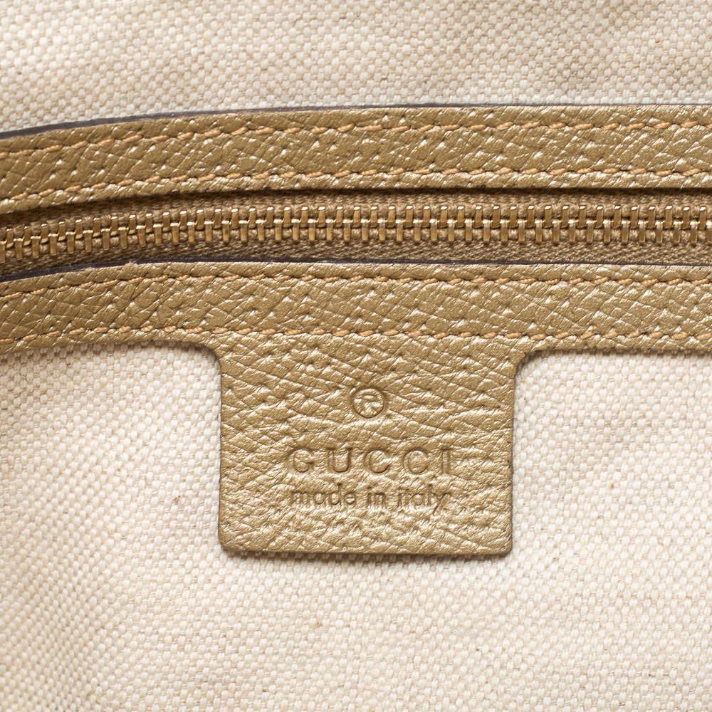 Gucci Beige/Gold GG Canvas and Leather Medium Bree Foldover Tote商品第10张图片规格展示