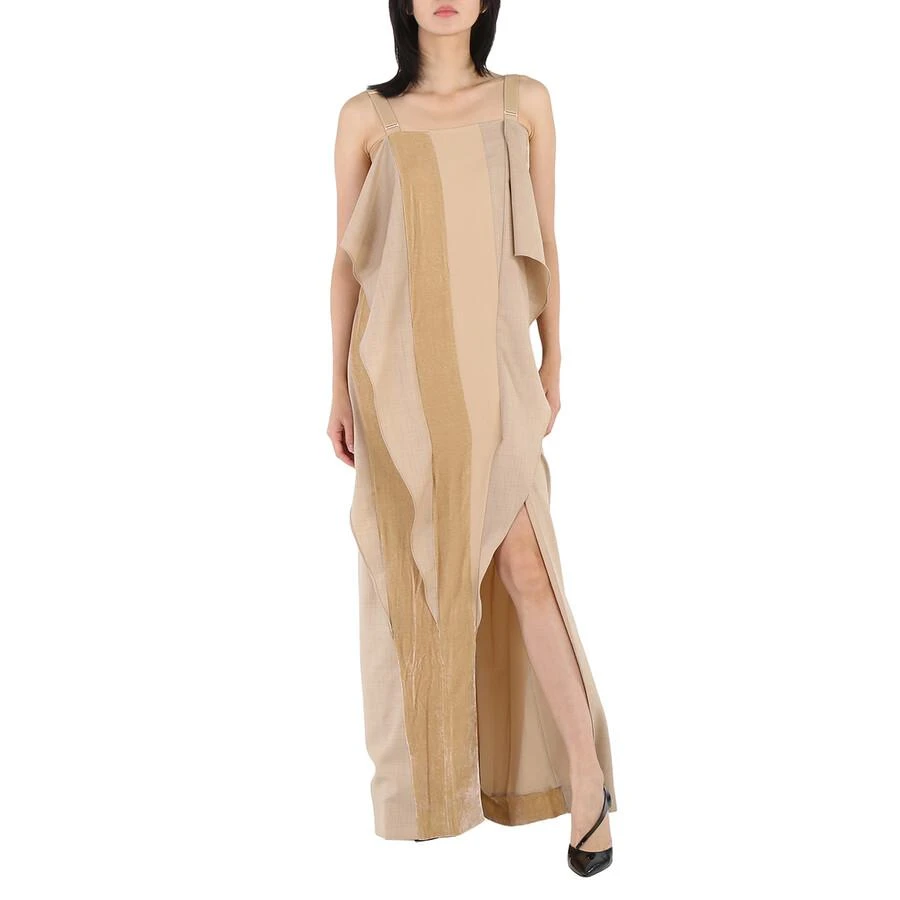 商品Burberry|Burberry Panelled Wool Silk And Velvet Gown With Feather Detail, Brand Size 2 (US Size 0),价格¥5018,第1张图片