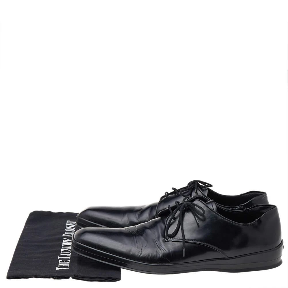 Prada Black Patent Leather Lace Up Oxfords Size 42 商品
