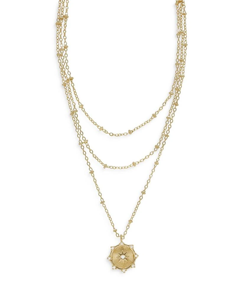 商品Ettika Jewelry|Compass Keepsake Layered 18K Gold Plated Necklace, 14-17",价格¥392,第1张图片